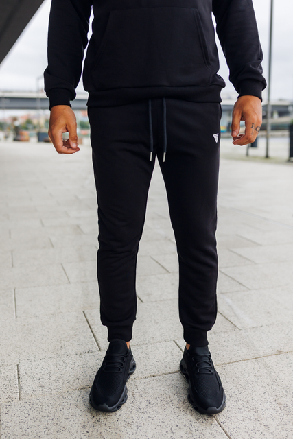 Spodnie dresowe męskie Hellas Wear – czarne, elastyczne i komfortowe