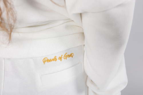 Spodnie damskie dresowe Power of Gods – Hellas Wear - śmietana