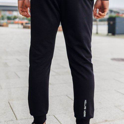 Spodnie dresowe męskie Hellas Wear – czarne, elastyczne i komfortowe