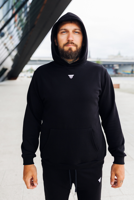 Bluza dresowa męska Hellas Wear – klasyczna czarna, elastyczny materiał