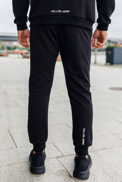 Spodnie dresowe męskie Hellas Wear – czarne, elastyczne i komfortowe