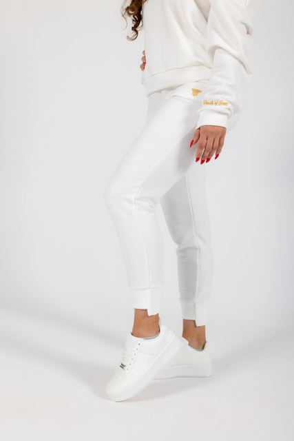 Spodnie damskie dresowe Power of Gods – Hellas Wear - śmietana