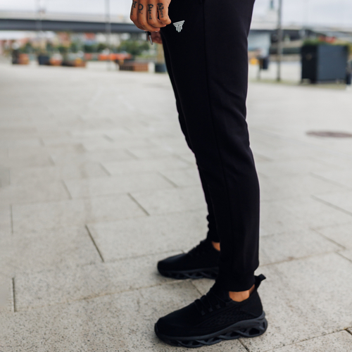 Spodnie dresowe męskie Hellas Wear – czarne, elastyczne i komfortowe