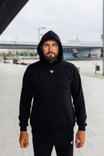 Bluza dresowa męska Hellas Wear – klasyczna czarna, elastyczny materiał