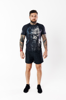 T-shirt męski Heroes and Gods Viking – szybkoschnący materiał, motyw Vikinga, grafitowy