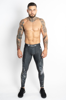 Leginsy męskie Hellas Wear Zeus – sportowy dopasowany krój, motyw Zeusa