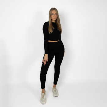 Legginsy Power of Gods – Prążkowane (Czarny)